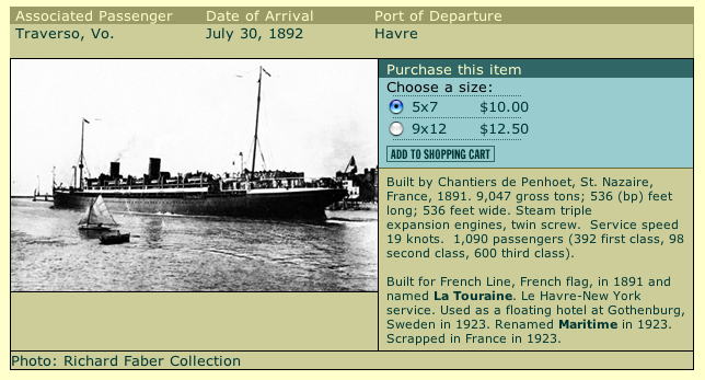 Le LA TOURAINE, Compagnie Générale Transatlantique, Port d'attache Le Havre.